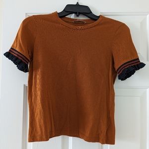 Zara Trafaluc Orange Top Size S